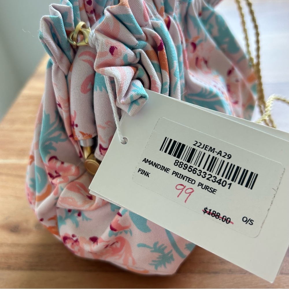 NWT Roller Rabbit Amandine Printed Clam Shell Shoulder Bag - Picture 5 of 7